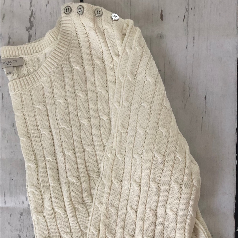 White Talbots crew neck sweater